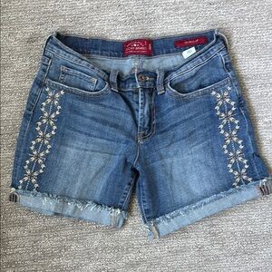Lucky Brand Blue Jean Shorts with Edgy Silver Accents